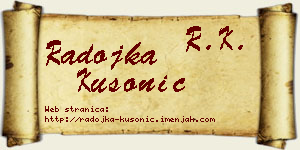 Radojka Kusonić vizit kartica